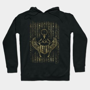 Egyptian Scarab Beetle with  hieroglyphs Hoodie